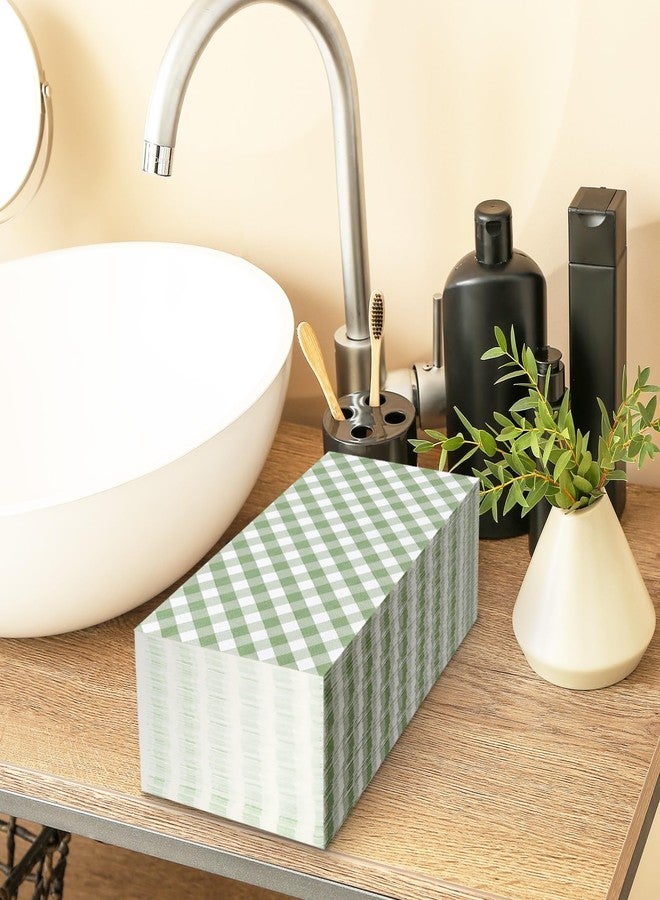 وولاين مناديل ورقية للضيوف من والين، لون أخضر حكيم، بنقشة مربعات مائلة، ثلاث طبقات، للاستخدام مرة واحدة، مناديل ورقية مربعة للعشاء، منشفة يد للعشاء، مناسبة لحفلات الزفاف وأعياد الميلاد، لتزيين الطاولة، 80 قطعة - Image 5